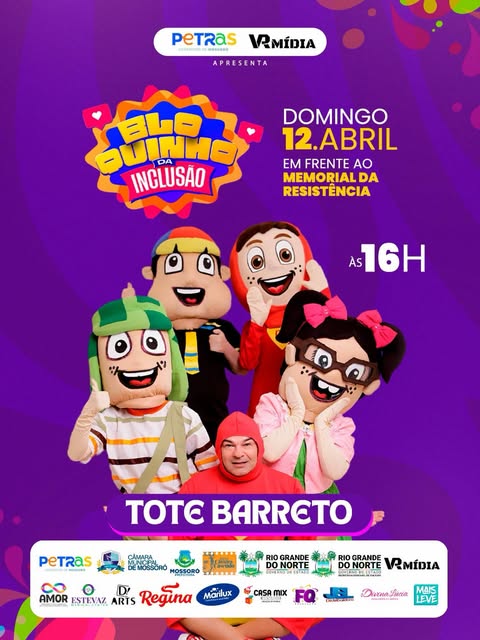 Cartaz do Bloquinho da Inclusão com Tote Barreto e os personagens